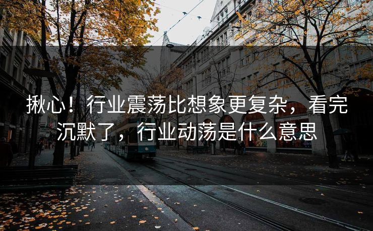 揪心！行业震荡比想象更复杂，看完沉默了，行业动荡是什么意思