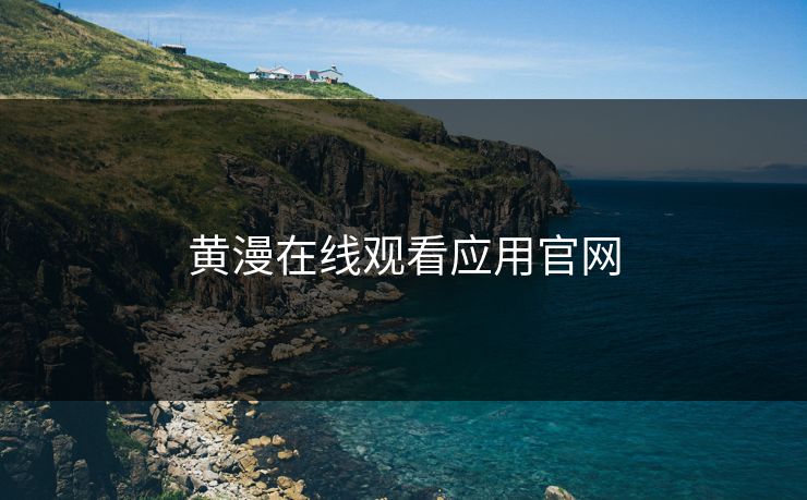 黄漫在线观看应用官网