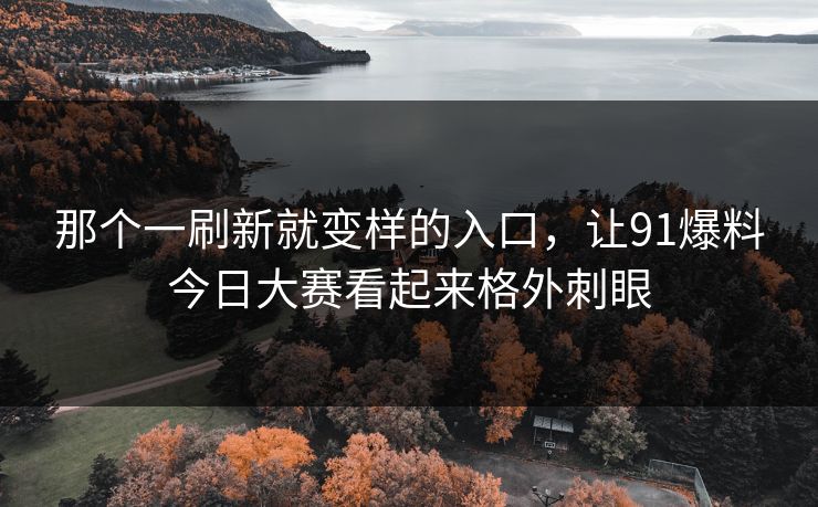 那个一刷新就变样的入口，让91爆料今日大赛看起来格外刺眼
